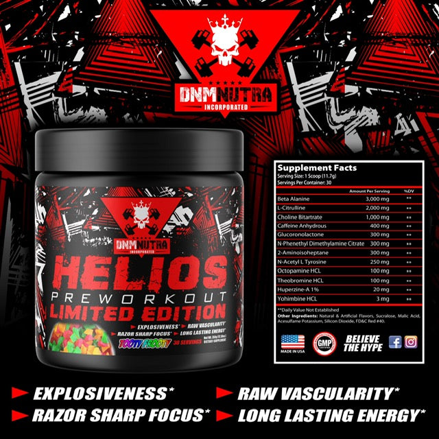 Helios Limited Edition Pre-Workout ingredient label 2